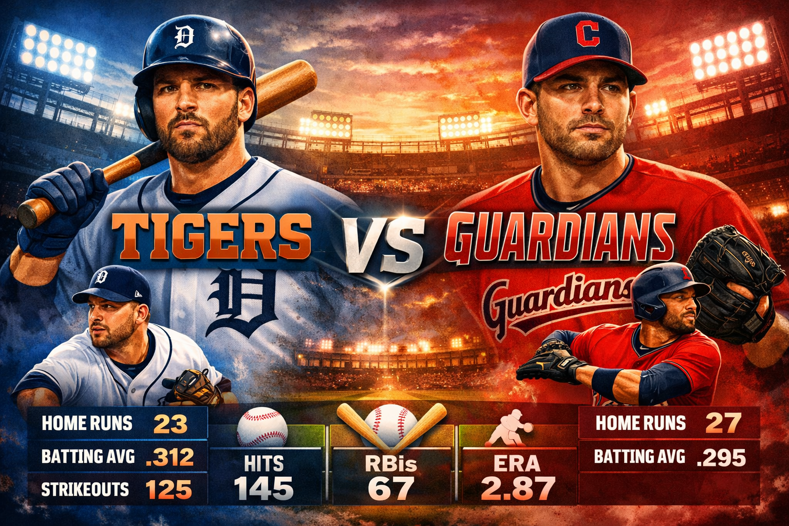 detroit tigers vs cleveland guardians match player stats
